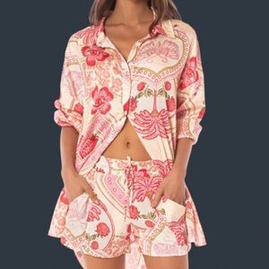 Maaji Dreambound Beachy Relaxed Shirt + Matching Short Set Casual Loungewear
